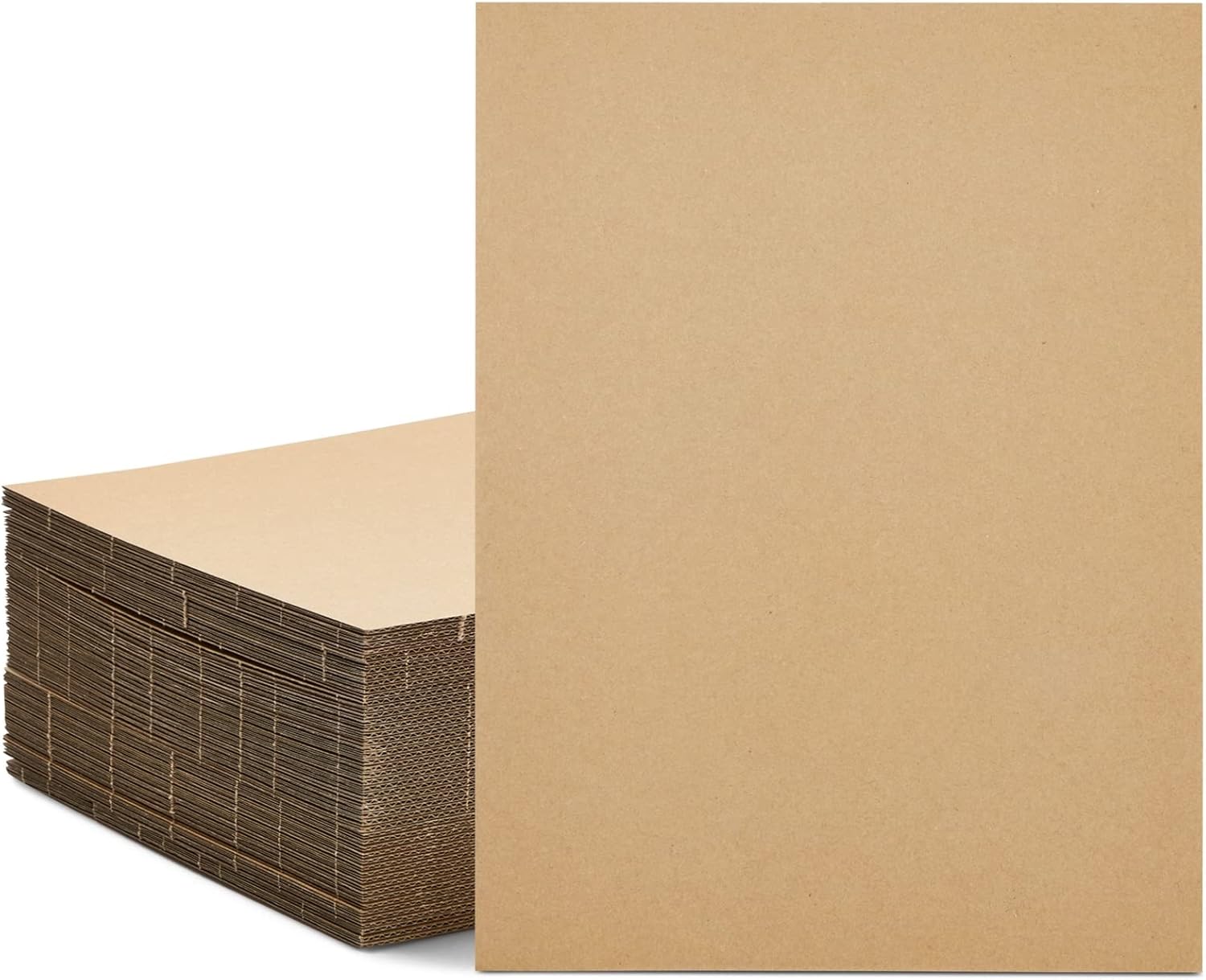 Juvale Corrugated Cardboard Sheets - 9 x 12 in, Brown, 50 Pack, 2 mm Thick - Cardboard Inserts & Dividers for Boxes - Book Binding Materials & Backing Board - Craft Board Sheets