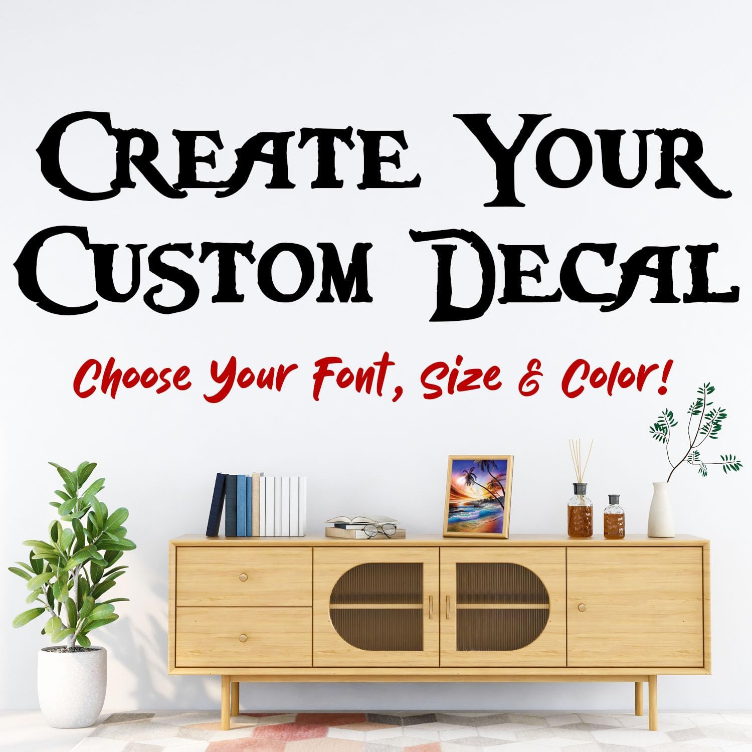 Custom Lettering Vinyl Wall Decal Stickers – Personalized Text for Walls, Windows & More | Customizable Quote Phrase for Home & Business Decor | Durable Vinyl Lettering