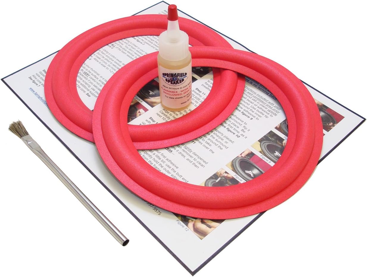8" Foam Surround Edge Repair Kit - 2 Speaker Kit - Compatible with Cerwin Vega 200-SE, 200SE, 81-W4, 81W4, AT-8, AT8, ATW-8, ATW8, AT-9, AT9, AT-20, AT20, CM-8, CM8, D-1, Many More