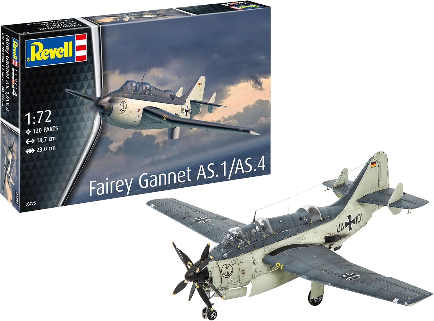 Revell 03775 Fairey Gannet AS.1/AS.4 1:72 Scale Unbuilt/Unpainted Plastic Model Kit