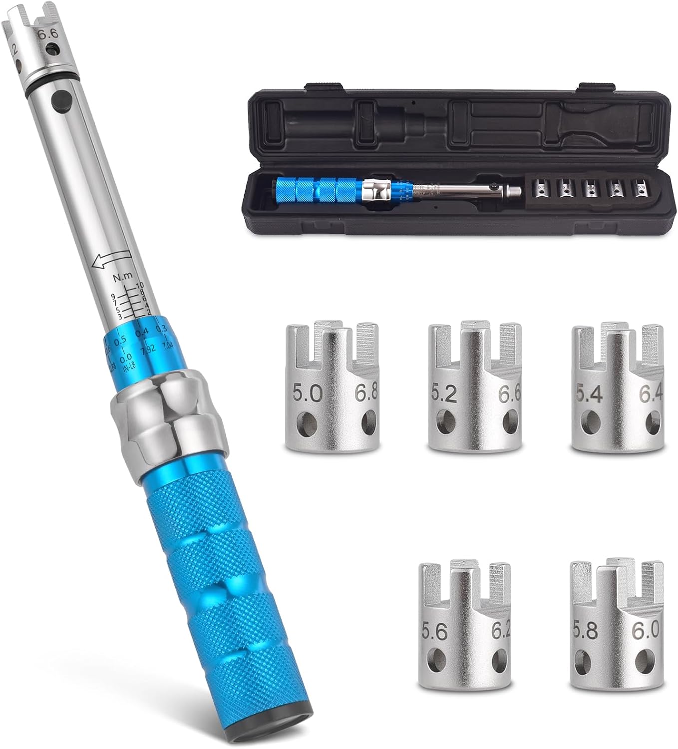 COTOUXKER Spoke Torque Wrench, 2-10NM Torque Wrench Set for Motorcycle and Dirt Bike Spoke, Blue