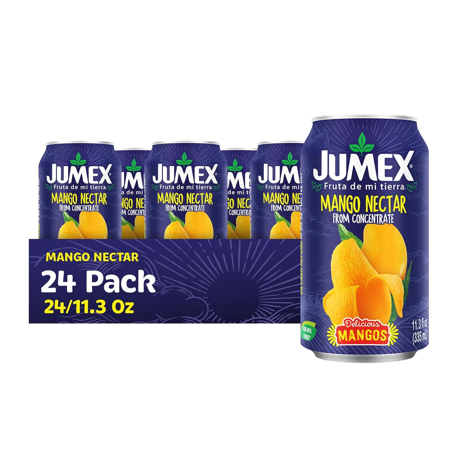 Jumex Mango Nectar - Mango Juice Nectar Made with Fresh Fruit Puree - Tropical Fruit Juice Concentrate for Smoothie Mix, Cocktail Mixers & Kids Drinks & Beverages - 11.3oz, 12 Pack Canned Drinks