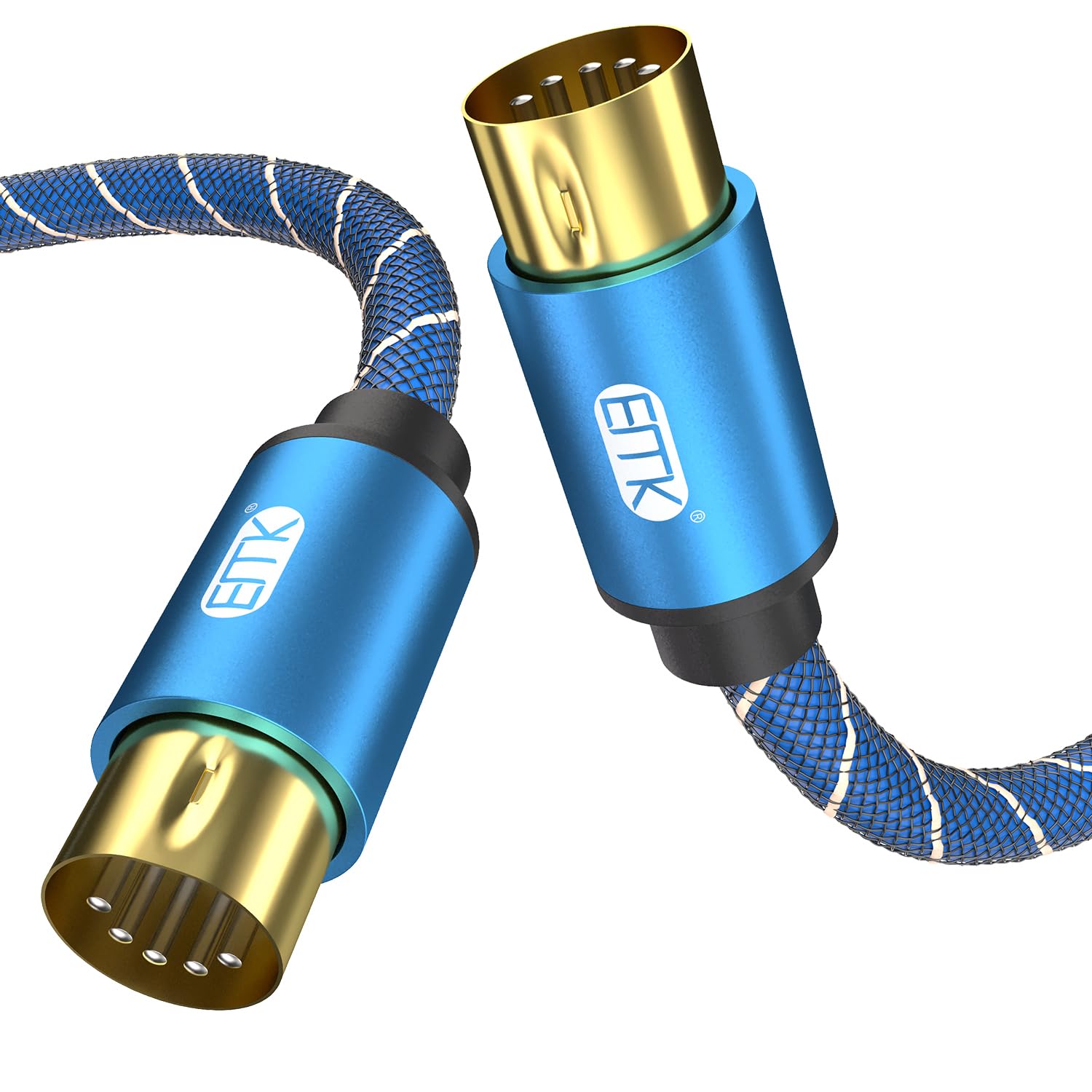 EMK MIDI Cable, 5Pins MIDI to Instrument Cables Keyboard Cables Male to Male Mi-Di Cable in-Out to 5 Pin DIN Synthesizer Cord For Electronic organ, Mixer, Piano, Sound Card (1metre)