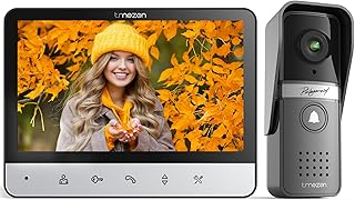 TMEZON Wired Video Intercom System, 7 Inches Video Doorbell Camera with Monitor, Wired Video Door Phone HD Camera Kits Support Unlock, Monitoring, Dual-Way Intercom for Villa Home Office Apartment