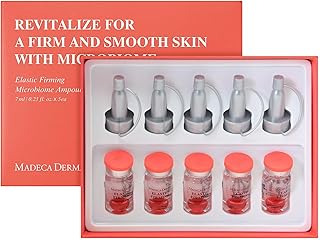 MADECA DERMA Elastic Firming Microbiome Ampoule – Hydrating Korean Skincare with Hyaluronic Acid, Collagen & Peptides for Firmness, Elasticity, Fine Line Reduction & Rejuvenation (0.23 fl oz x 5)