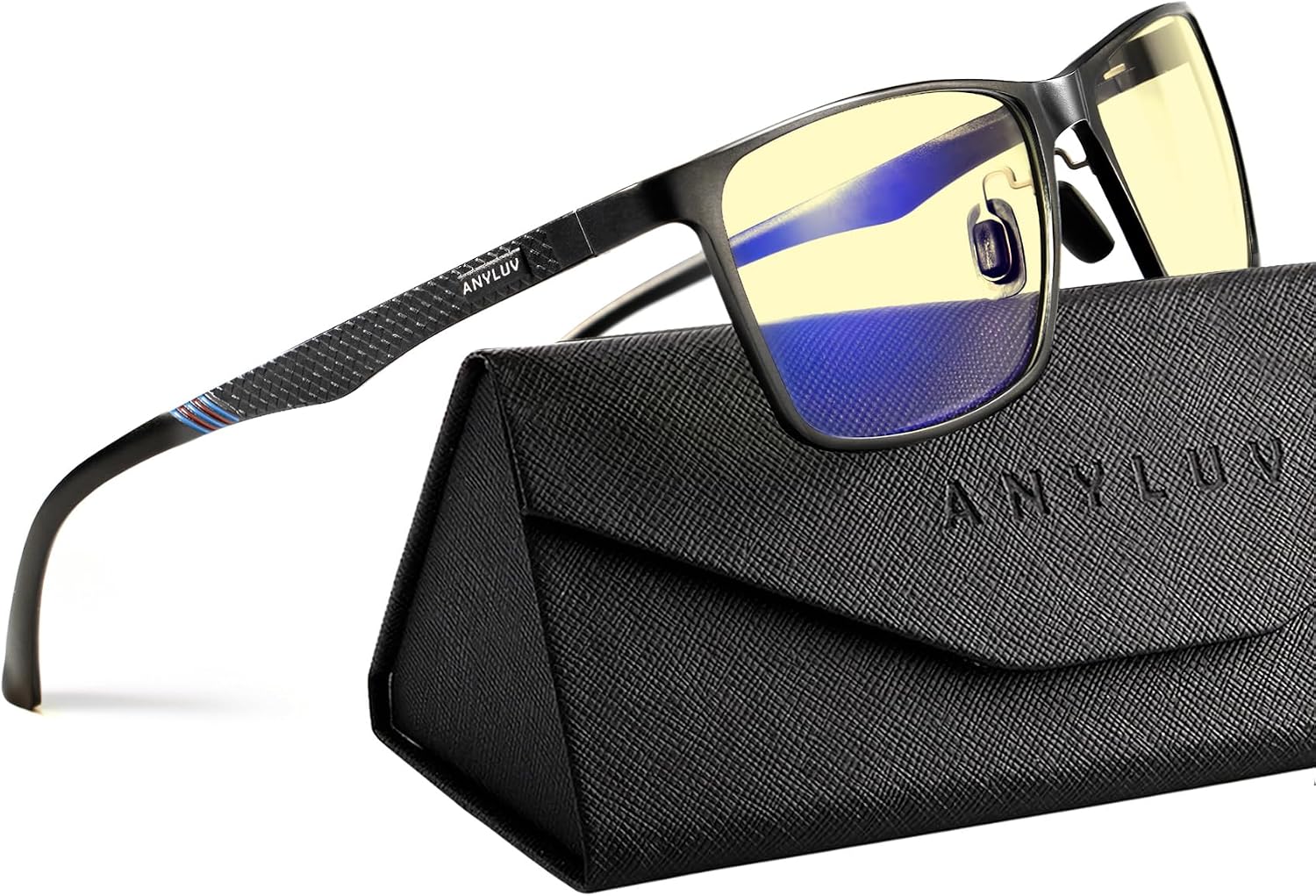Blue Light Glasses Men, Al-Mg Metal Computer Gaming Glasses