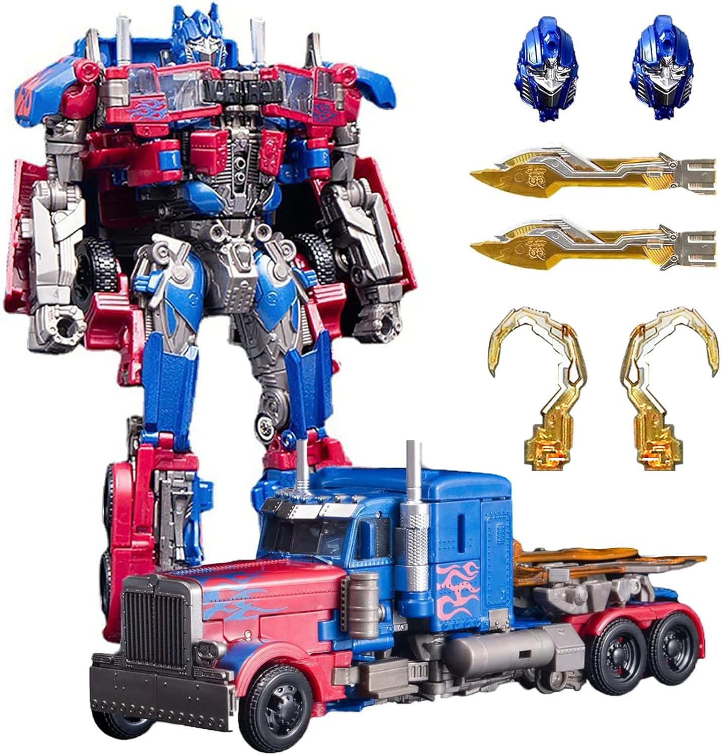 Car Robot Toys, Deformation Toy Cars, Action Figure with Two Extra Interchangeable Head - Part of Alloy