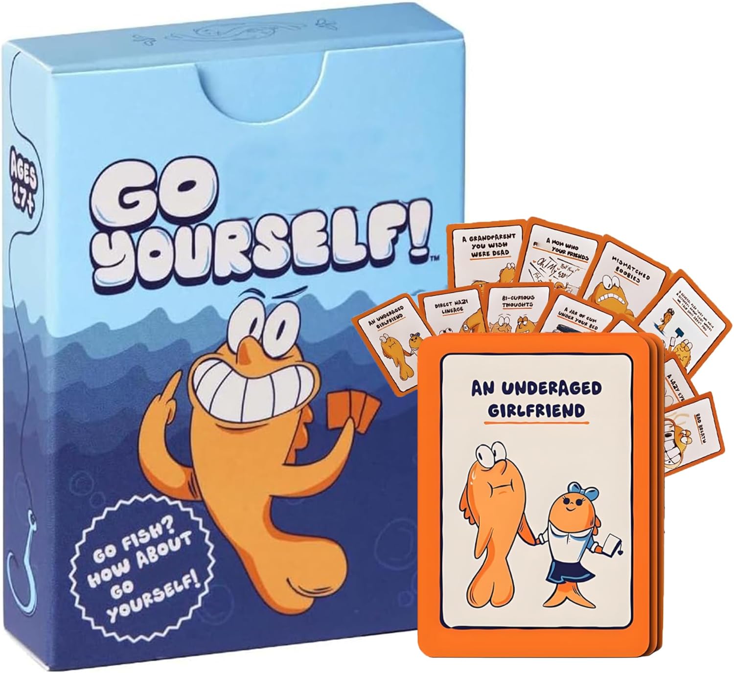 Dreaku Go Fish Card Game, 48 Cards Go F* Yourself You've Always Wanted, Humiliations Hilarious Adult Kids Cards for Family Parties, Game Nights, Gag Gifts (1 Set)