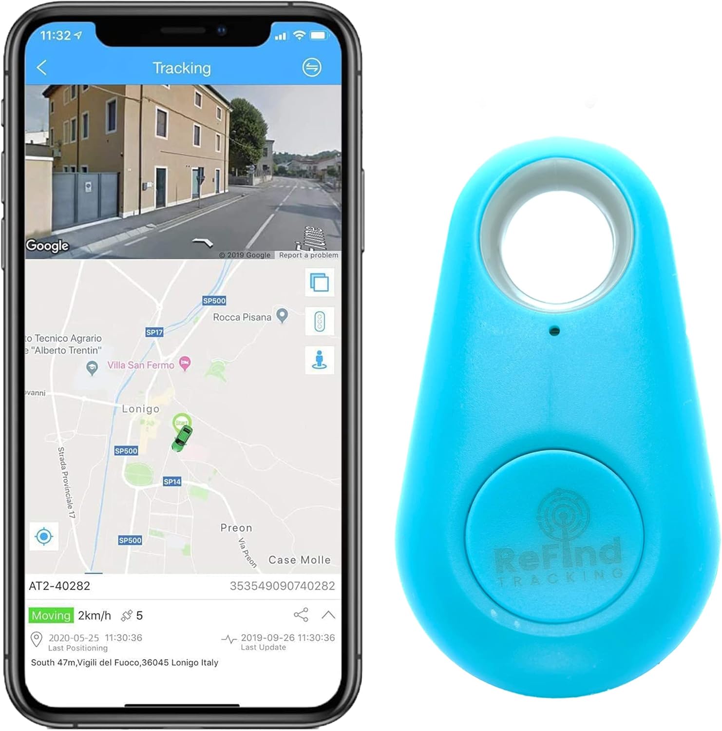 ReFind Smart Tracker for Android and iPhone. Mini GPS Tag Bluetooth 5.0 Key Finder. Samsung Alternative for Keys, Pets, Wallets and Luggage (Blue)