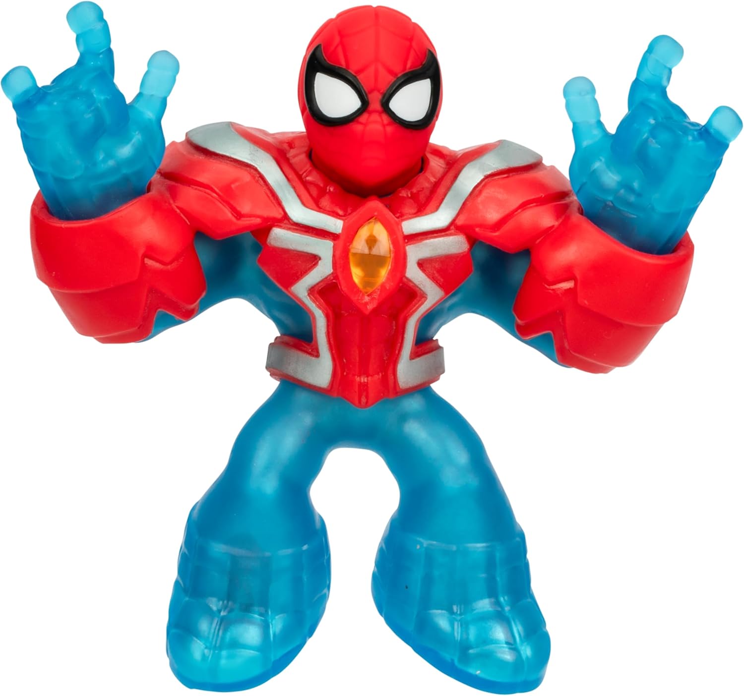 Heroes of Goo Jit Zu Marvel INFINITY ARMOR Spider-Man, Stretchy Action Figure, Super Stretchy With Unique Squishy Metallic Gel Filling