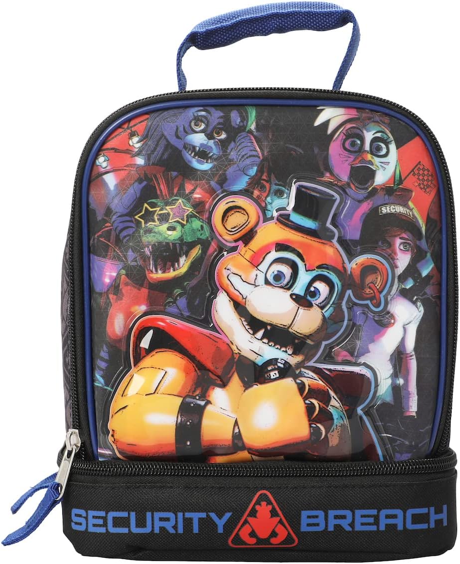 Bioworld Five Nights at Freddy's: Security Breach Insulated Lunch Box With Double Compartments
