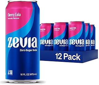 Zevia Zero Calorie Soda, Cherry Cola, 16 Ounce Cans (Pack of 12)