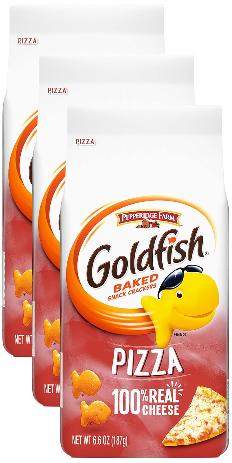 Pepperidge Farm Goldfish Pizza Crackers, 6.6 oz. Bag (Pack of 3)