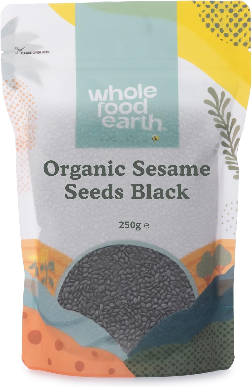Wholefood Earth Organic Sesame Seeds Black 250g Raw | GMO Free | Vegan | Certified Organic