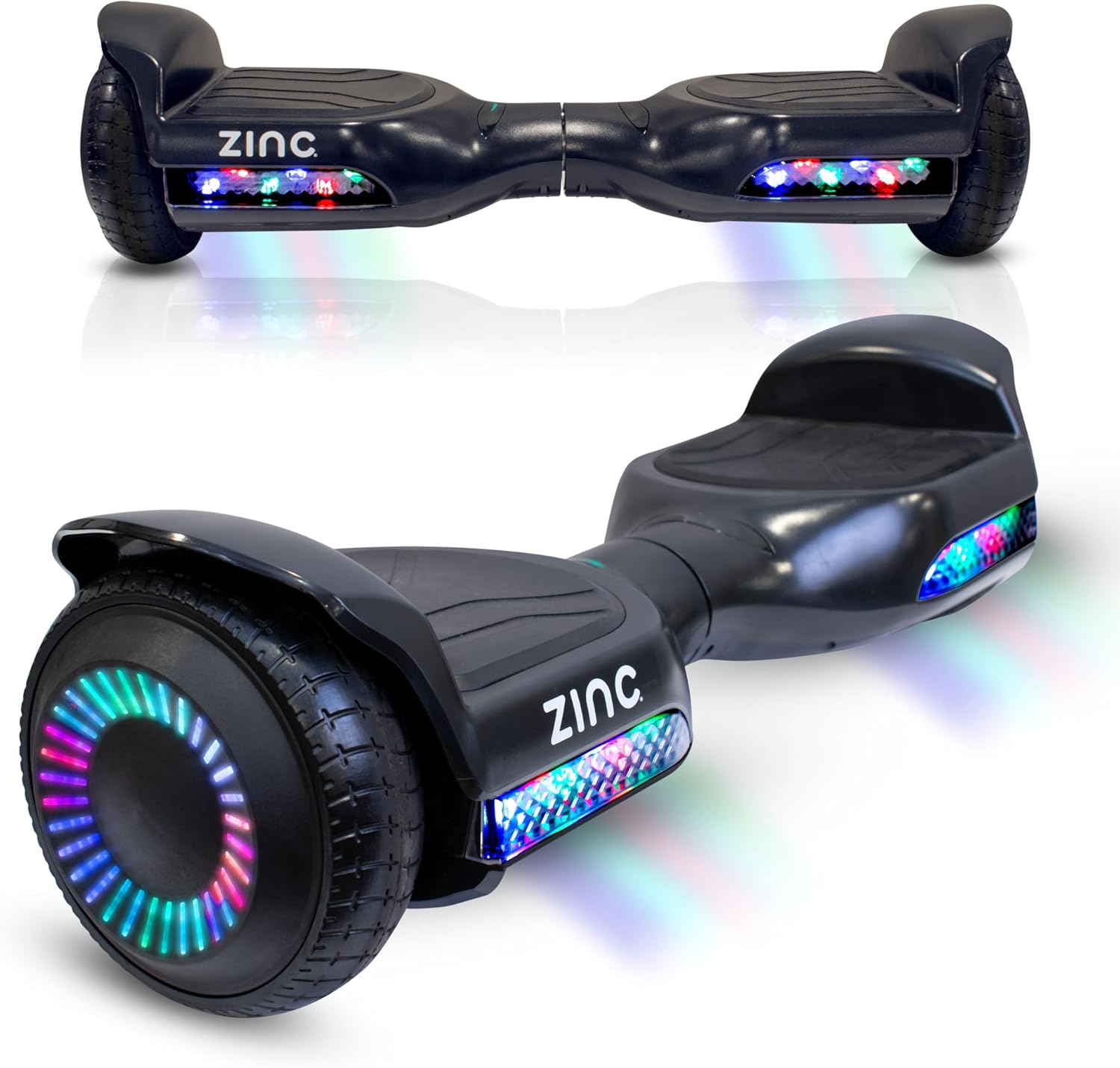 Zinc Allstar Hoverboard for Kids Ages 14+ – LED Light-Up Wheels & Headlights, 6.3" Puncture-Proof Tyres, 240W Motor, Up to 6.2mph, 3-Mile Range, Max Weight 60kg – Durable & Easy to Ride