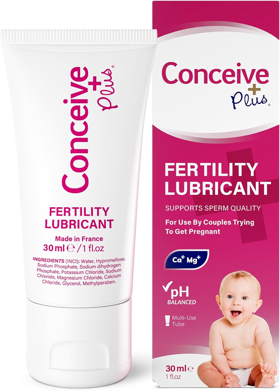 Conceive Plus Fertility Lubricant Gel, Fertility Friendly Lube for Couples Trying for a Baby - 30ml / 1 fl oz