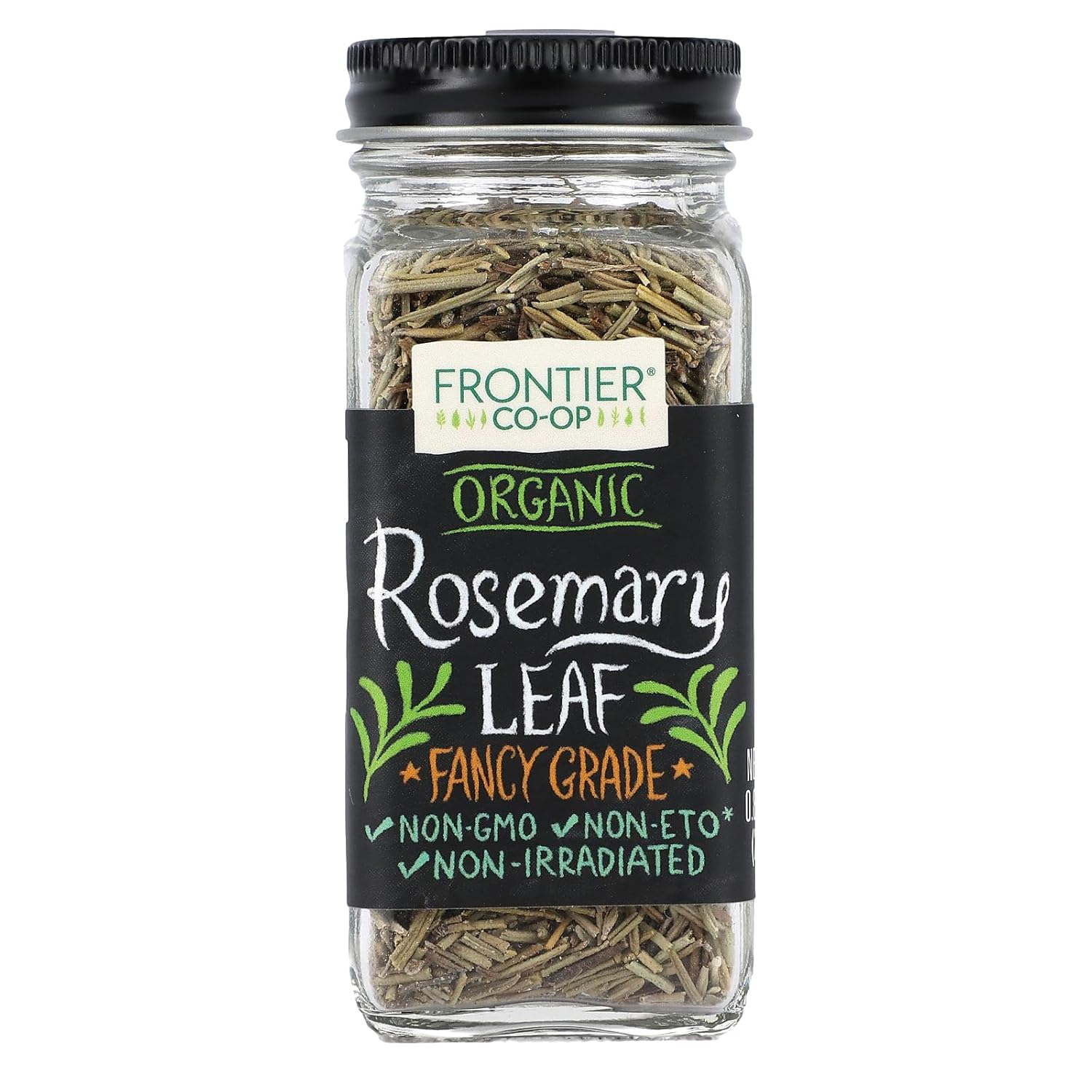 Frontier Co-op Organic Whole Rosemary Leaf, 0.85 Ounce Bottle, Pungent, Herbaceous, Fresh Earthy Taste & Aroma, Kosher