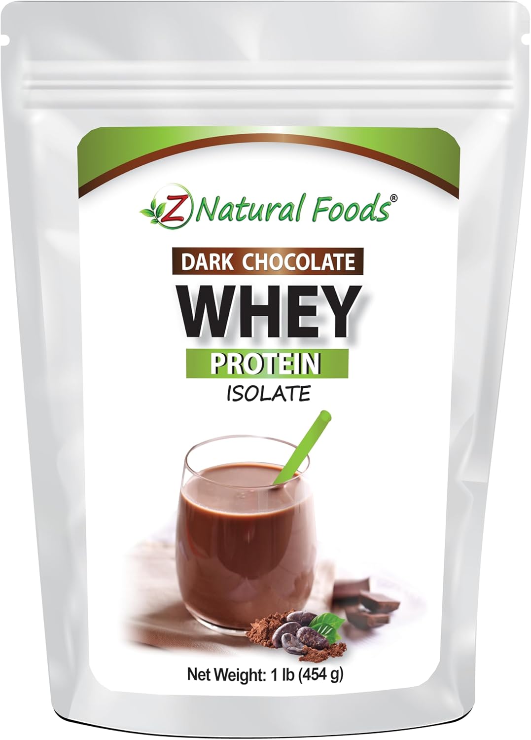 Whey Protein Isolate - Dark Chocolate Flavor with Zero Sugar - Delicious All Natural Protein Powder - Mix in Smoothie, Shake, Juice, Or Recipe - Hormone Free, Non GMO, & Gluten Free - 1 lb