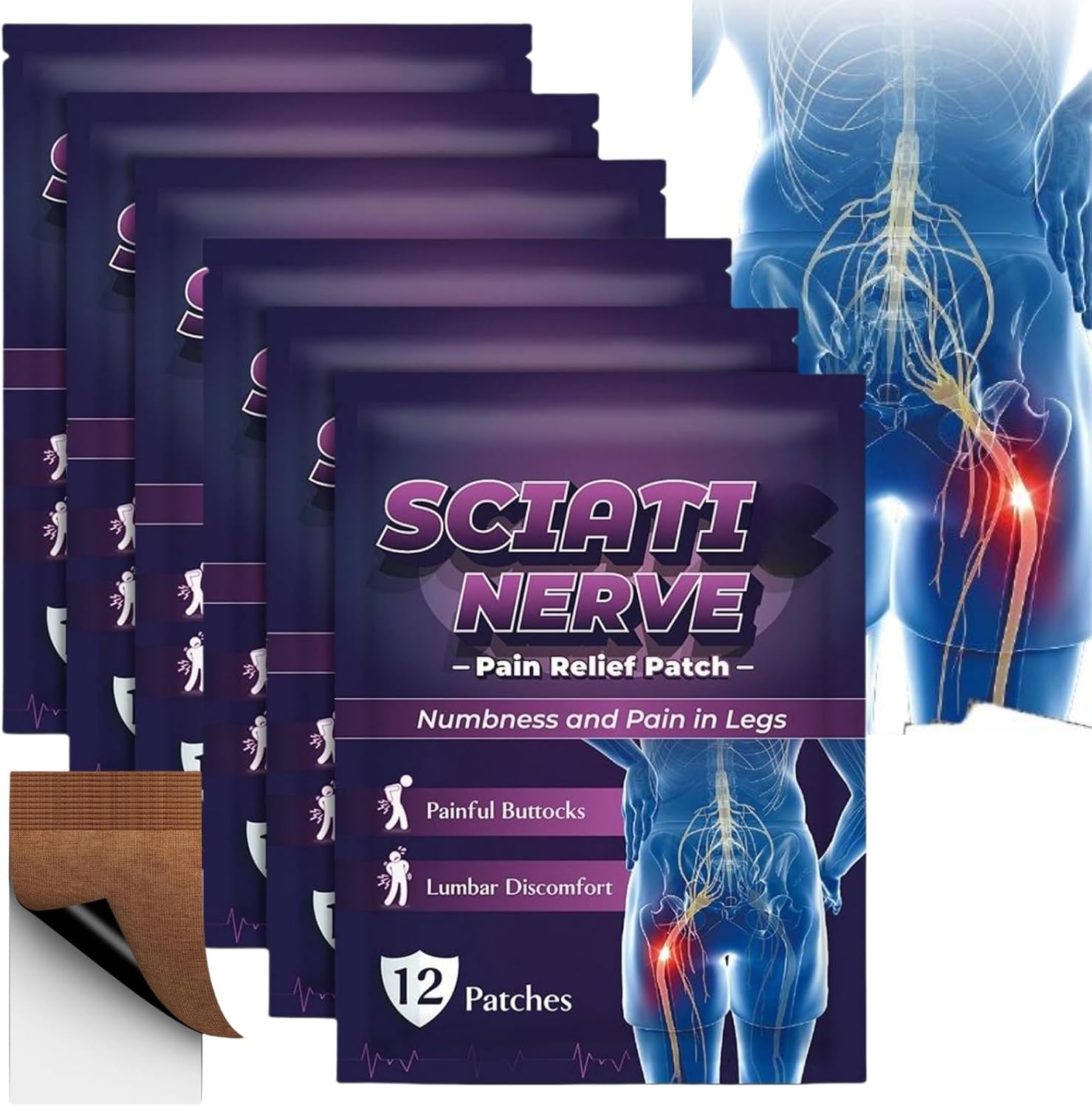 72 PCS Sci/atica Pain Relief Patch,Sci/atica Relief Patches,Sci/atica Pain Relief Products,Nerve Relief Products,Sheets Sci/atica Patch,Her/bal Patches for Sciatic Nerve,Sheets Pain Reducing Patch