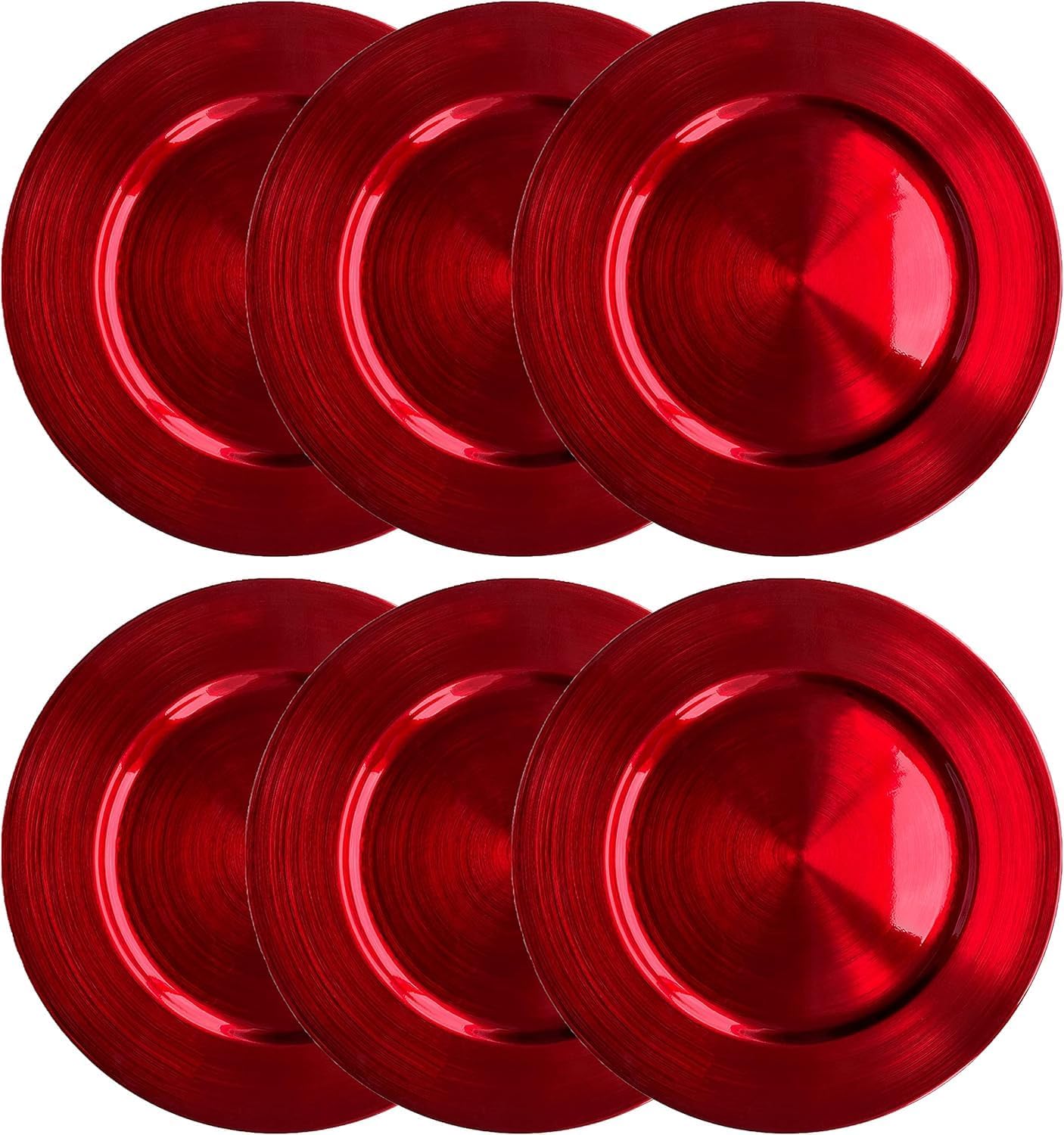 Tamu Tamu - Tableware Charger Plate - Metallic Finish - 33cm - Red