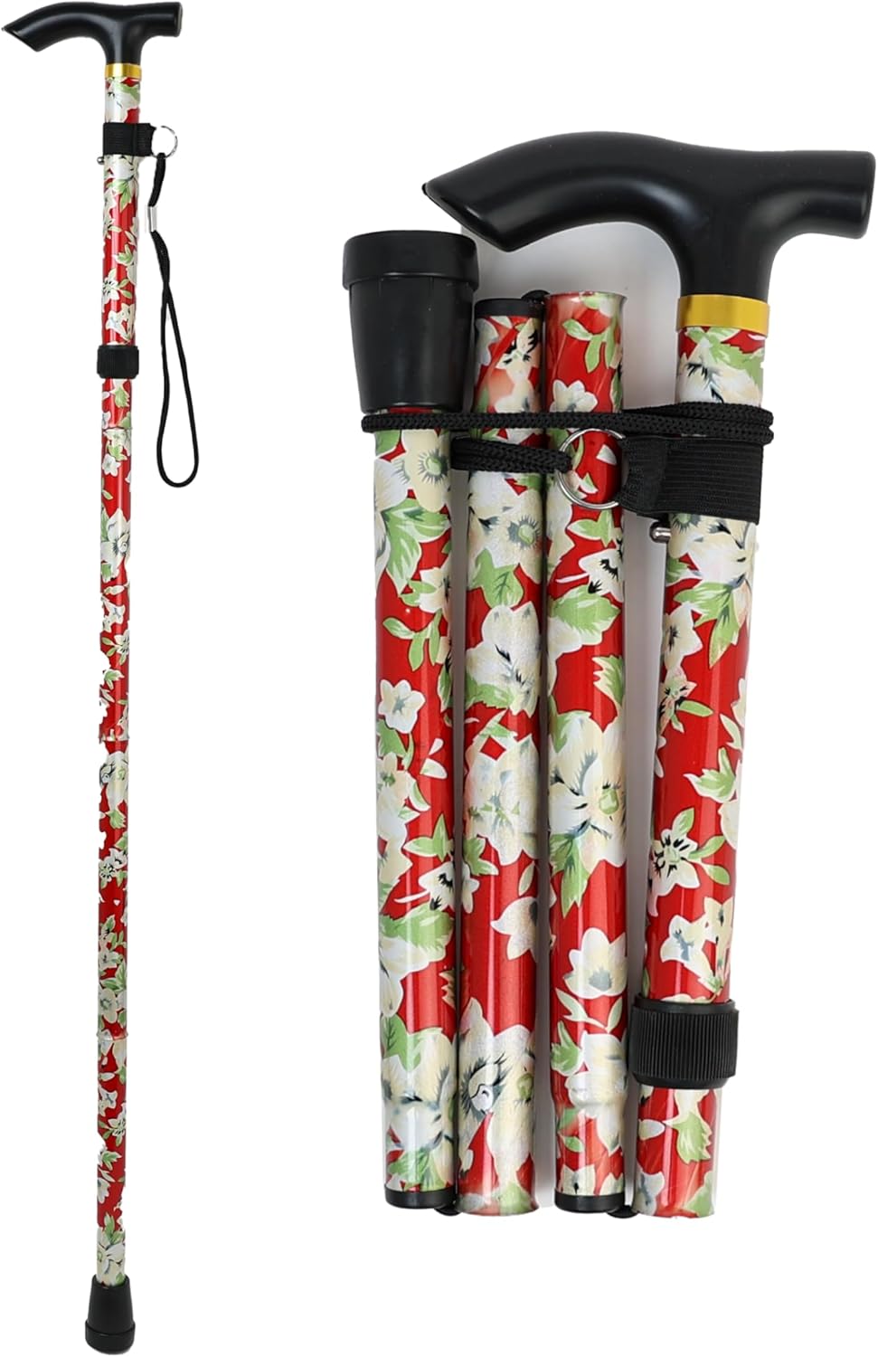 DIVCHI Folding Walking Sticks, Adjustable Height And Portable Collapsible Balancing Ladies Walking Aid, Travel Walking Cane for Women & Men Elderly Adults & Disabled