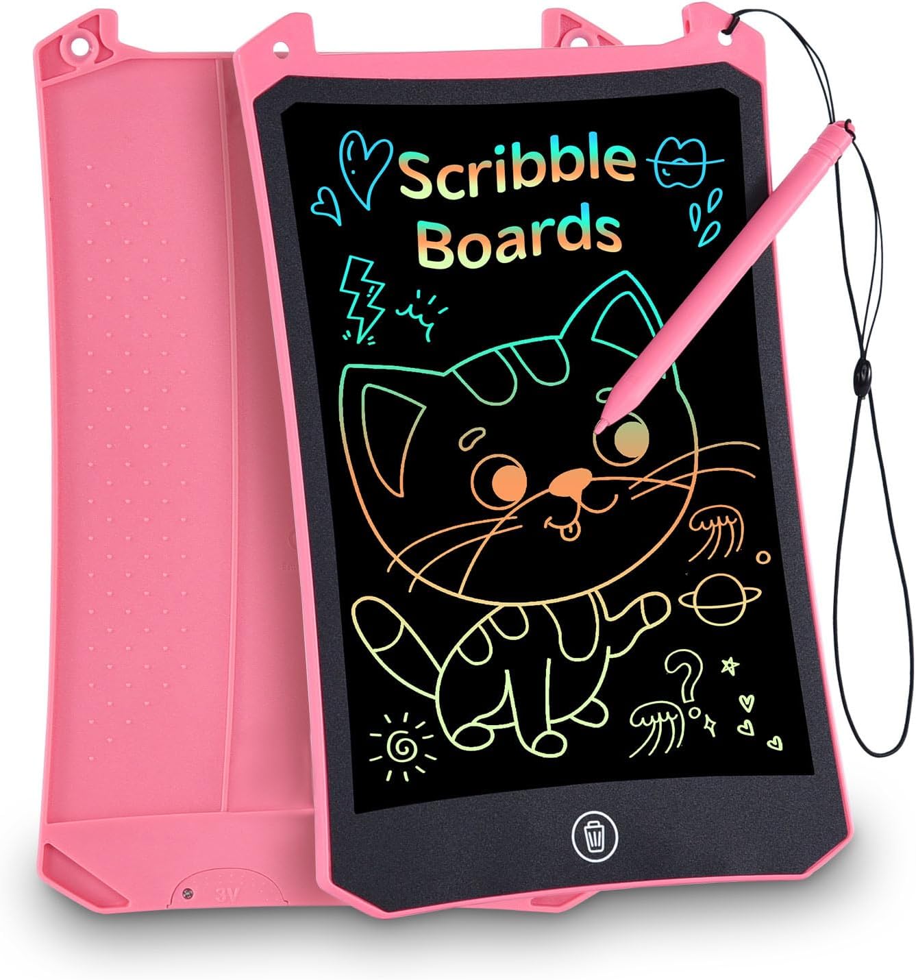 Gifts for Girls Kids Toys - 8.5inch LCD Writing Tablet Colorful Drawing Pad Educational Graffiti Doodle Board Etch Sketch for 3-7 Year Old Boys Girls Toddler, Birthday (Pink)