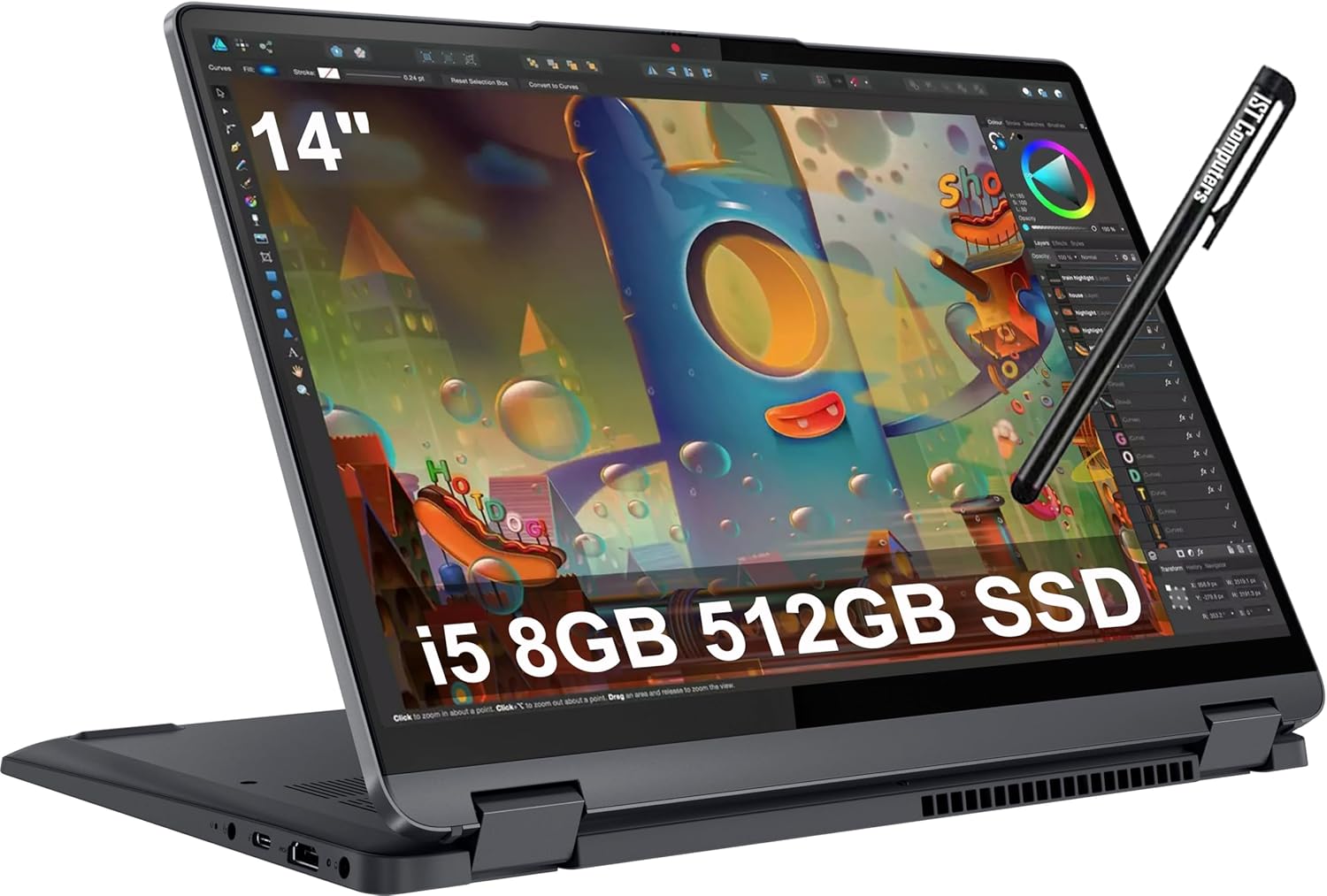 Lenovo IdeaPad Flex 5i 2-in-1 Laptop (14" FHD+ Touchscreen, Intel Core i5-1235U, 8GB RAM, 512GB SSD) Convertible, Fingerprint, Backlit, 1080p Webcam, 9-Hr Battery Life, IST Pen, Win 11 Home S Mode