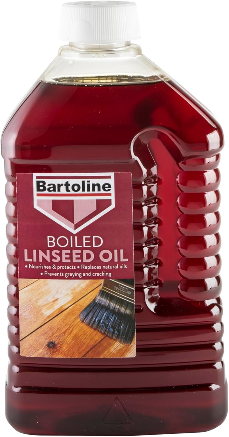 Bartoline Boiled Linseed Oil 2 L, Fast-Drying Wood Protector for Softwood Garden Furniture and Interior Wood
