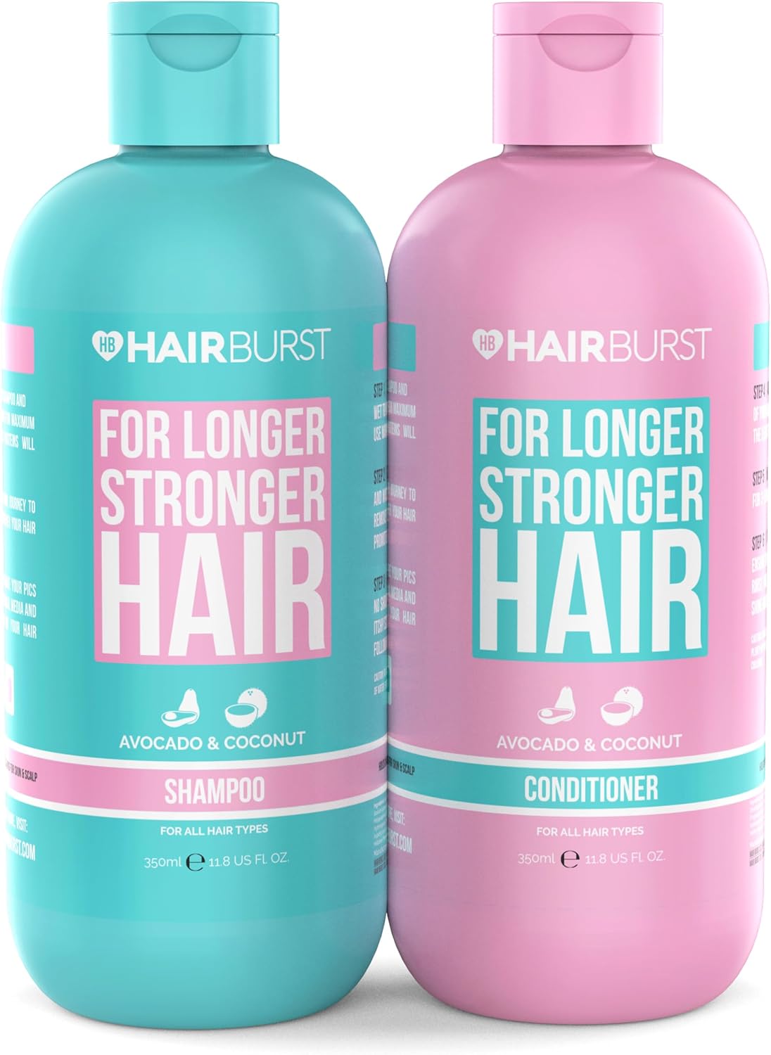 HAIR BURST Shampoo and Conditioner Set — SLS Free Hair Growth and Thickening Treatment for Women - Coconut and Avocado Scented - Suitable for All Types, Promotes Strong and Healthy Hair