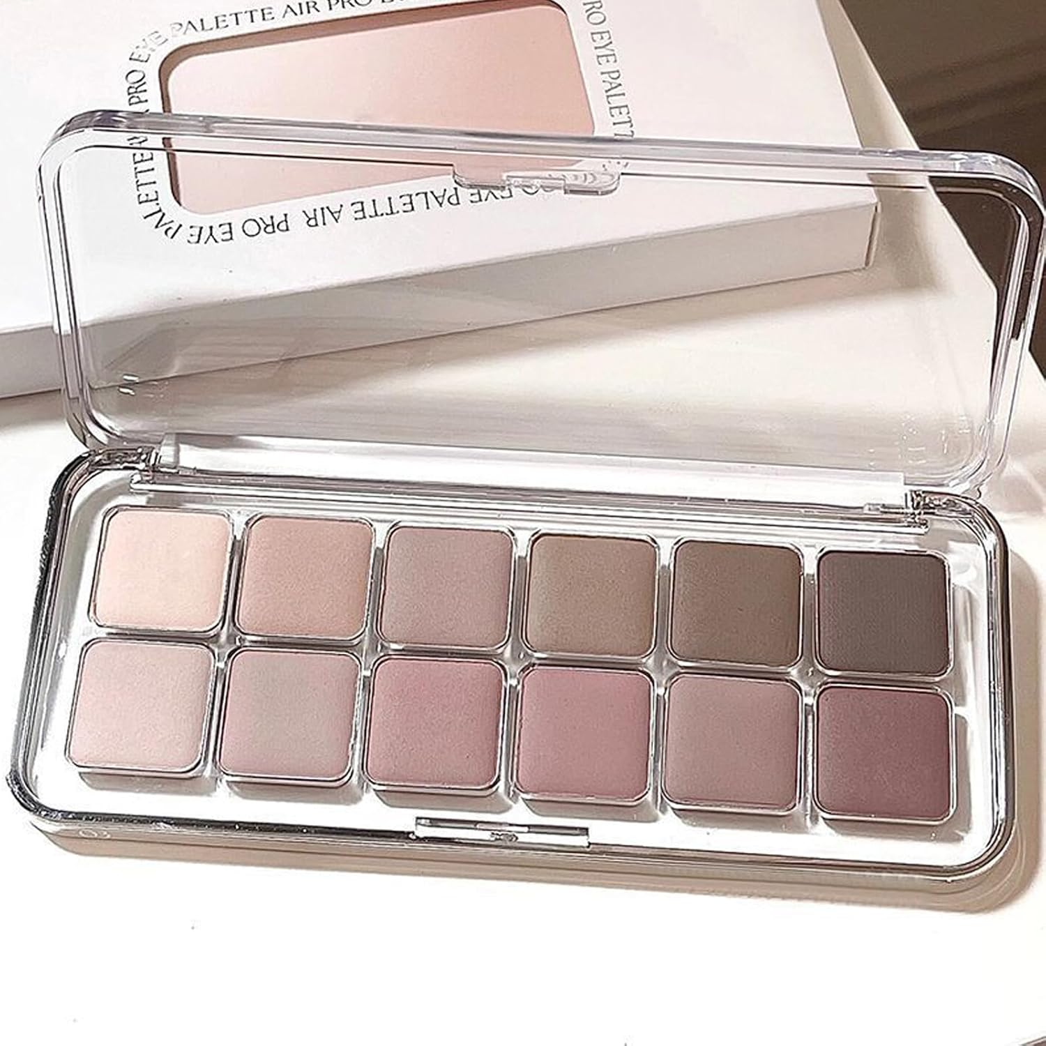 Full Matte Eyeshadow Palette, 12 Colors Nude Naked Eye Shadow Pallets for Women, Pink Brown Earth Tone Eye Makeup Palette, Blendable Pressed Powder Smokey Eyeshadow Makeup Gift