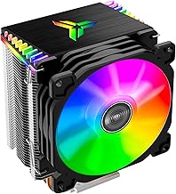 JONSBO CR1400 RGB CPU Air Cooler, 92mm PWM CPU Cooler with 4 Heat Pipes, Removable Computer PC Fans Easy to Install, Quiet Rainbow RGB Cooling Fan for Intel LGA 1700/1200/1151, AMD AM4 AM5, Black