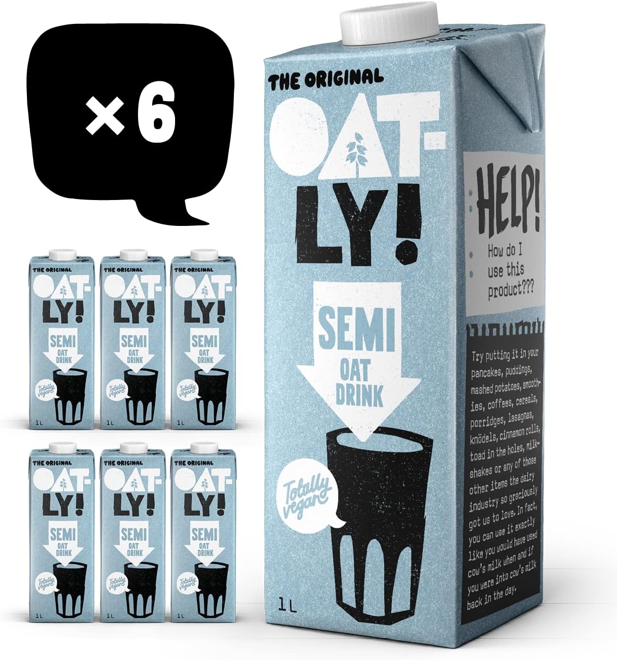 Oatly Semi Oat Drink 1 Litre (Pack of 6)