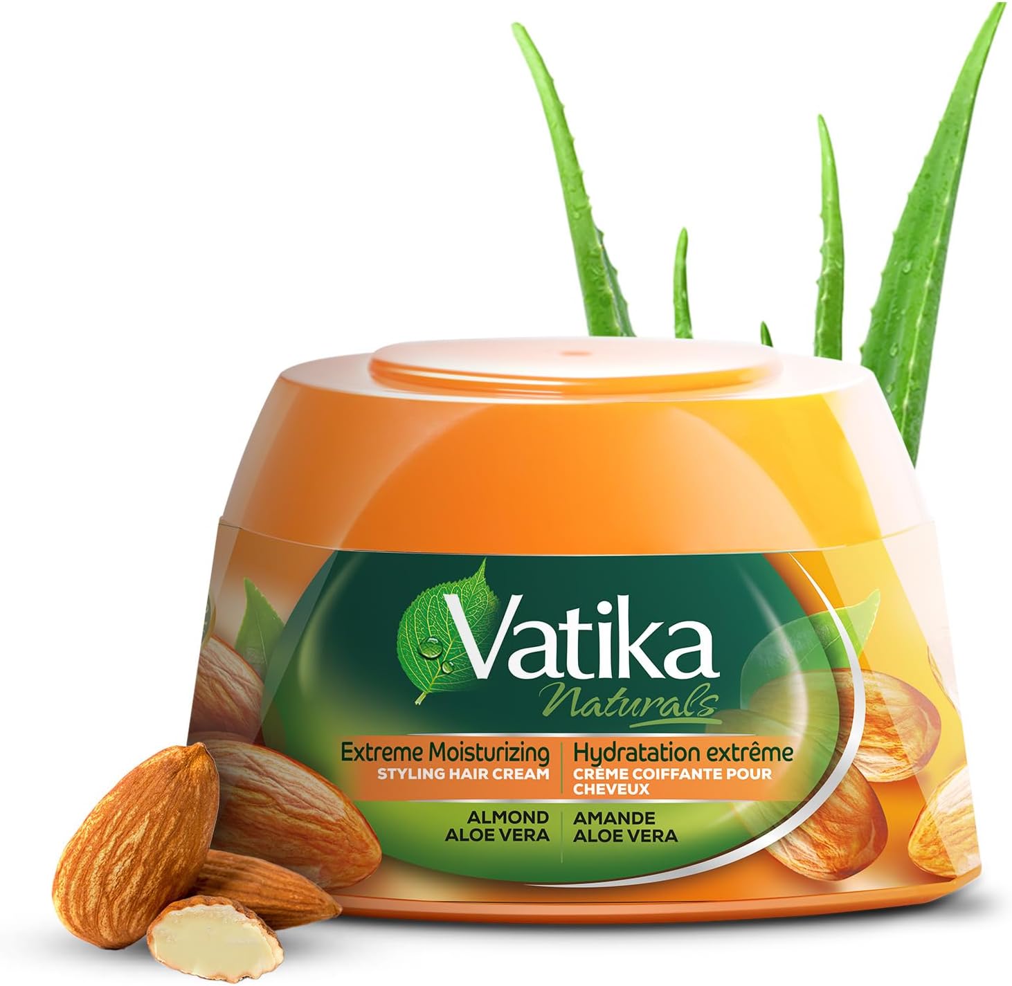 Vatika Naturals Hair Cream - Extreme Moisturizing (210ml, Almond) | Nourishing Formula with Almond, Aloe Vera & Honey for Hydrated, Stylish Hair