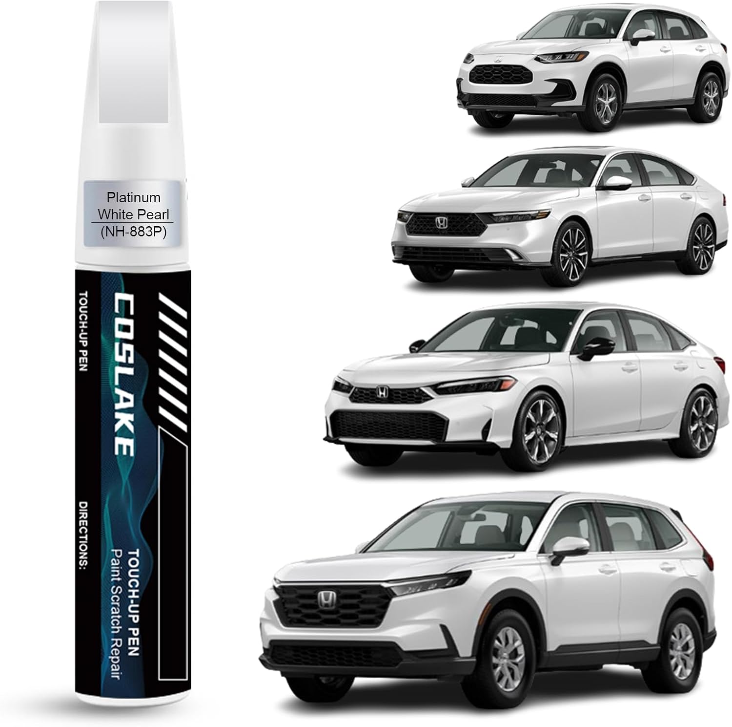 Car Touch Up Paint(Platinum White Pearl(NH-883P)) for Honda, Car Paint Scratch Repair Kit, Quick & Easy Solution to Repair, 2 in 1 Scratch Remover Pen with Color-Matched