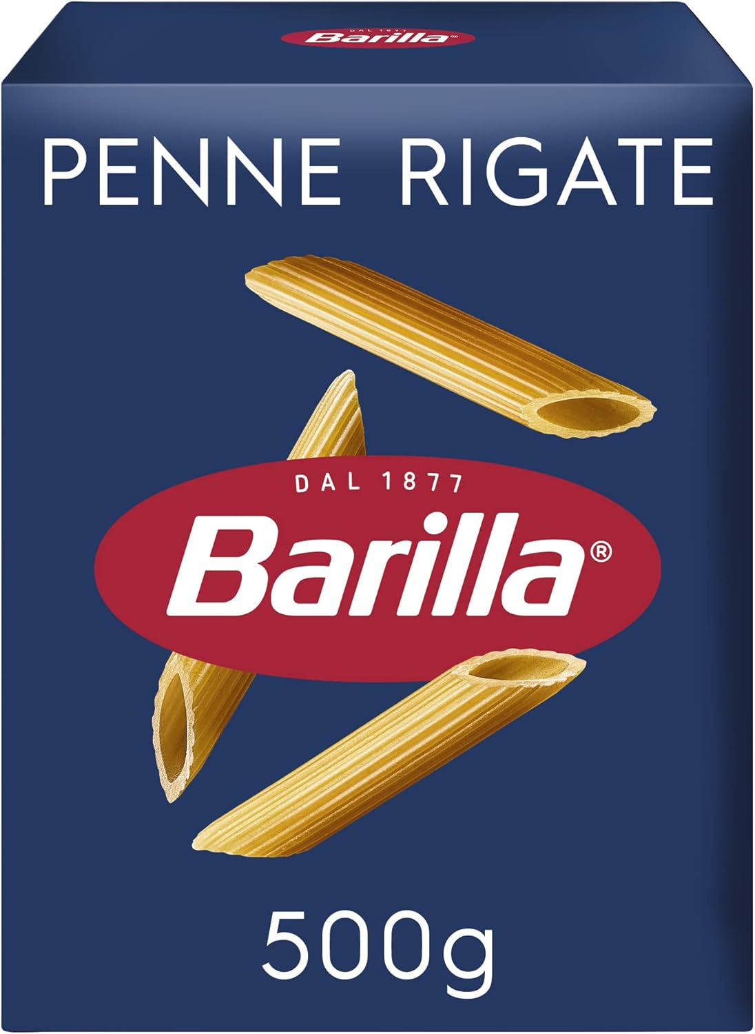 Barilla Penne Rigate – Authentic Italian Pasta Made with Durum Wheat – Classic Short Shape Pasta - For Pasta Bakes - Single Pack of 1 x 500g