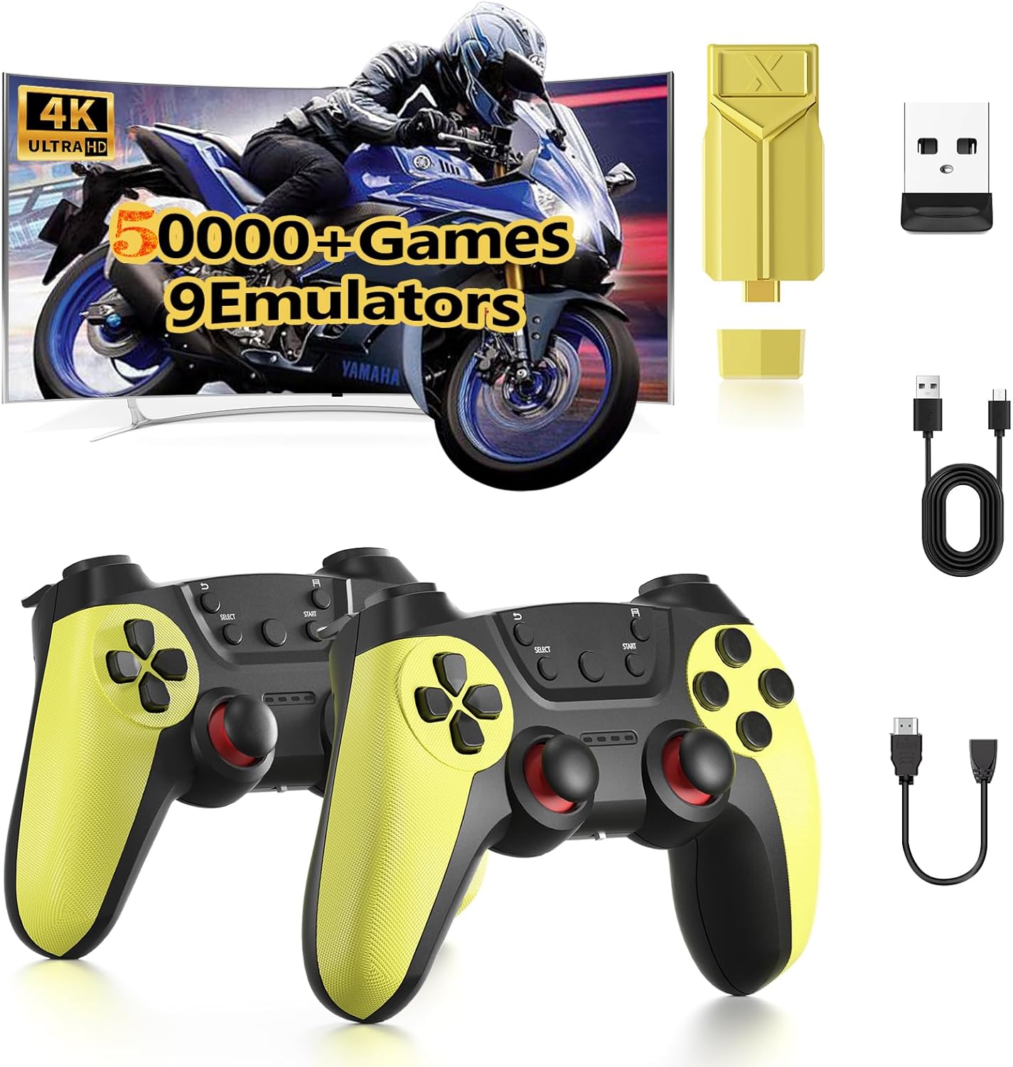 Retro Games Console, 40000+ wireless retro gaming console stick,HD HDMI TV Revisit Classic retro play Plug and Play game stick,Premium Competitive Dual Controllers
