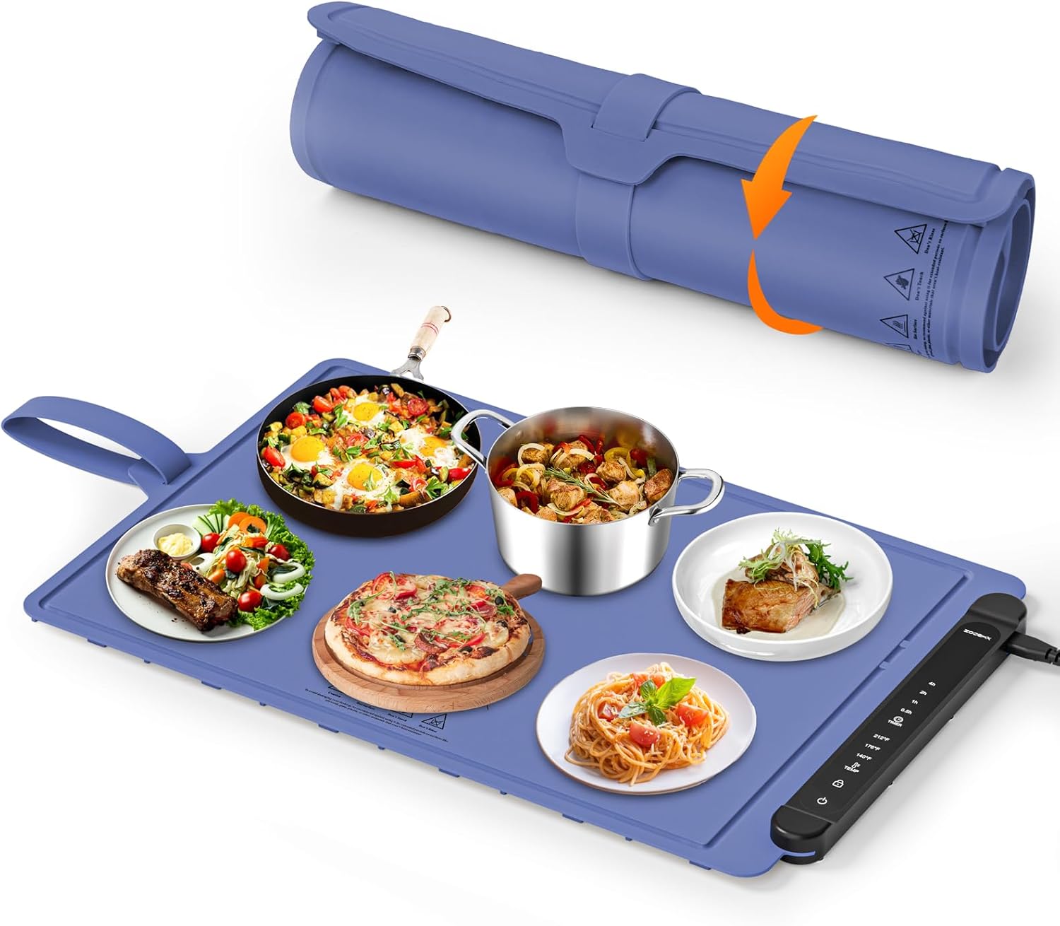 Warming Mat for Food Warmer Pad: Foldable Silicone Electric Warming Tray for Buffets Party - Fast Heating Portable Hot Plates for Countertop Kitchen Travel Home Outdoor Car Holiday Ideas