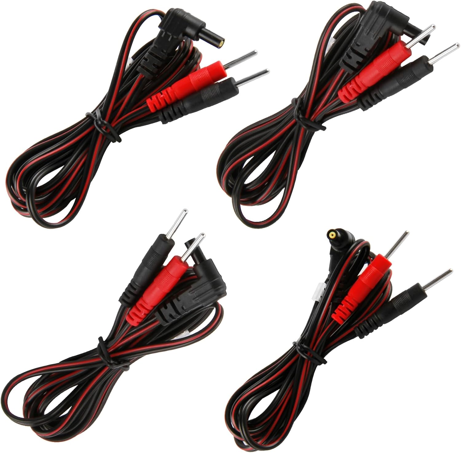 Lead Wires for TENS Machines 4Pack Electrotherapy Accessories with 2mm Pin Connectors Premium Electrode Cables Compatible with TENS Electronic Therapy Machines 47 Inches Length