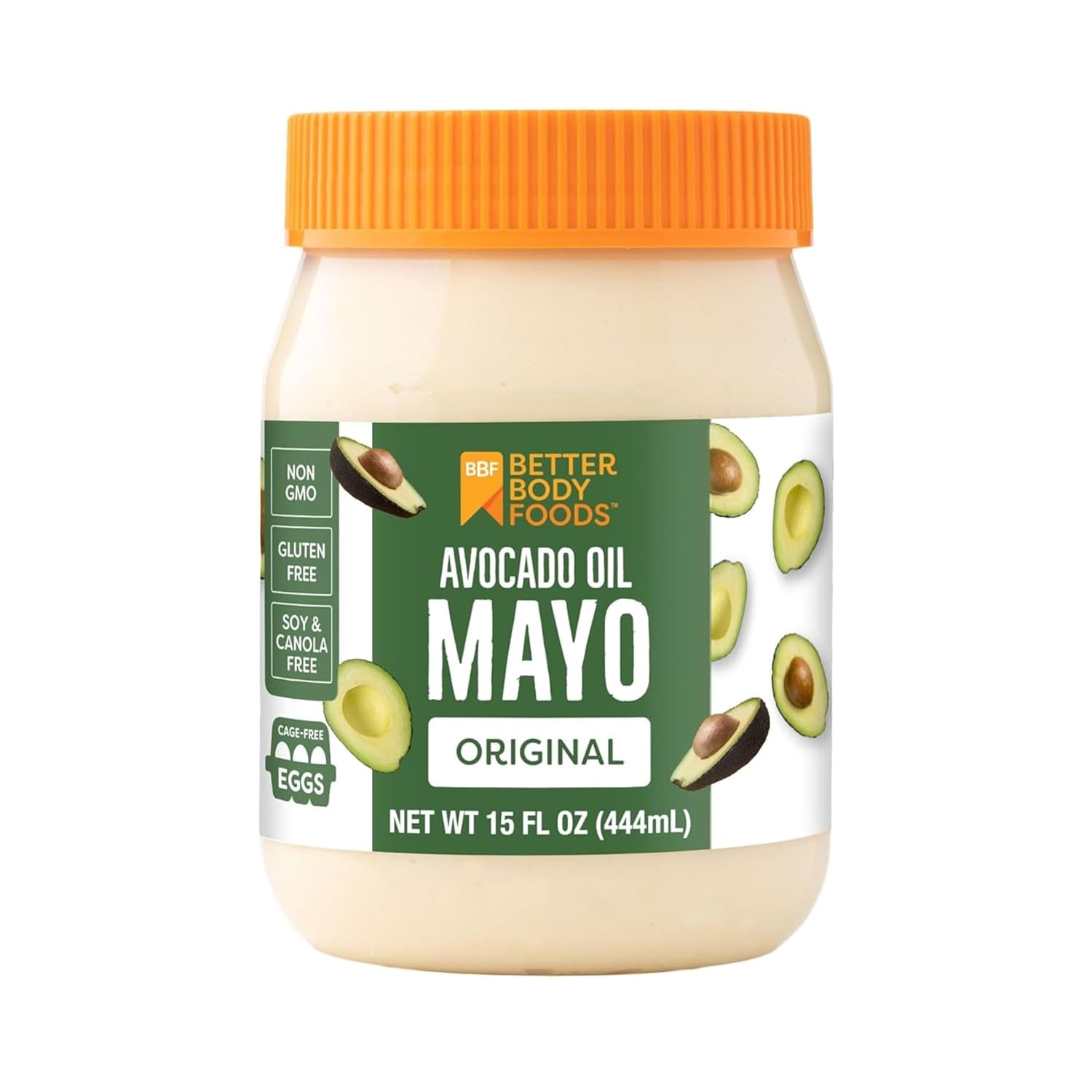BetterBody Foods Avocado Oil Mayonnaise, Non-GMO Mayo Spread Made with Cage-Free Eggs, Paleo (15 Ounces)