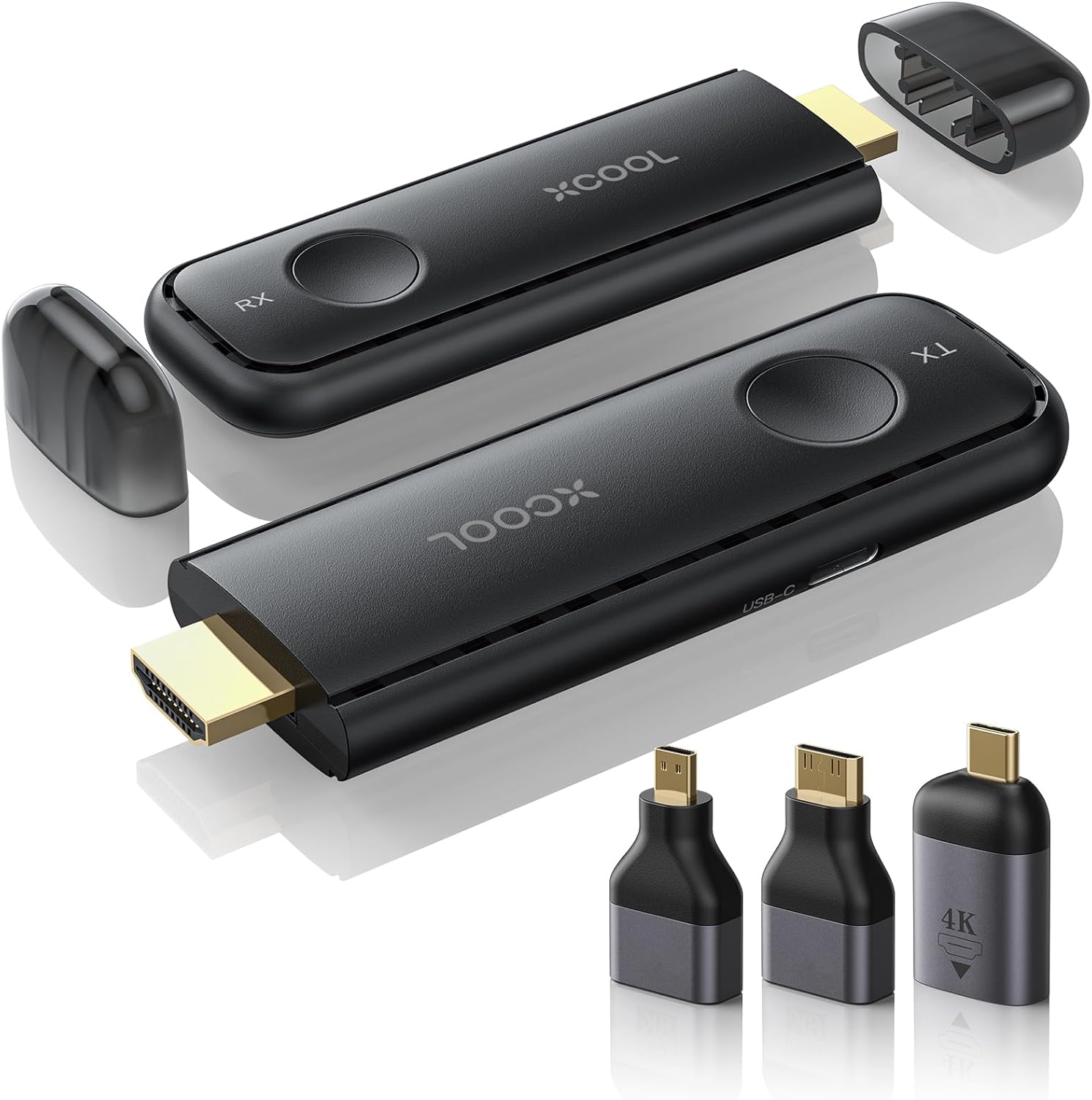 Wireless HDMI Transmitter and Receiver, Plug and Play, 1080P HD HDMI Wireless Transmitter and Receiver, Fast Stable 2.4G/5G HDMI Sender and Receiver Wireless 100FT Range, PC/Phone to TV/Monitor