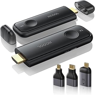 Wireless HDMI Transmitter and Receiver, Plug and Play, 1080P HD HDMI Wireless Transmitter and Receiver, Fast Stable 2.4G/5G HDMI Sender and Receiver Wireless 100FT Range, PC/Phone to TV/Monitor