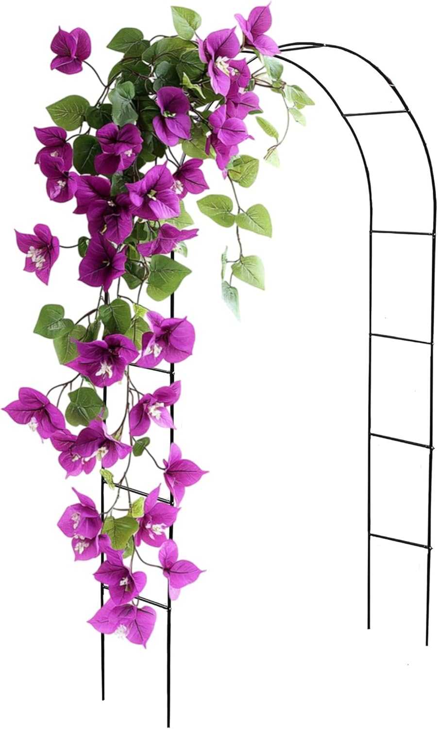 DIVCHI Black Metal Garden Arbour Arch Steel Frame Garden Arch for Climbing Plants, Roses
