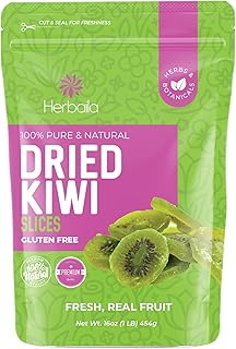 Dried Kiwi Fruit Slices, 1 Pound. Dried Kiwis Fruit, Dehydrated Kiwi Slices, Kiwi Dried fruit. All Natural, Non-GMO, Lightly sweetened Dried Kiwifruit Slices. 16 Ounces.