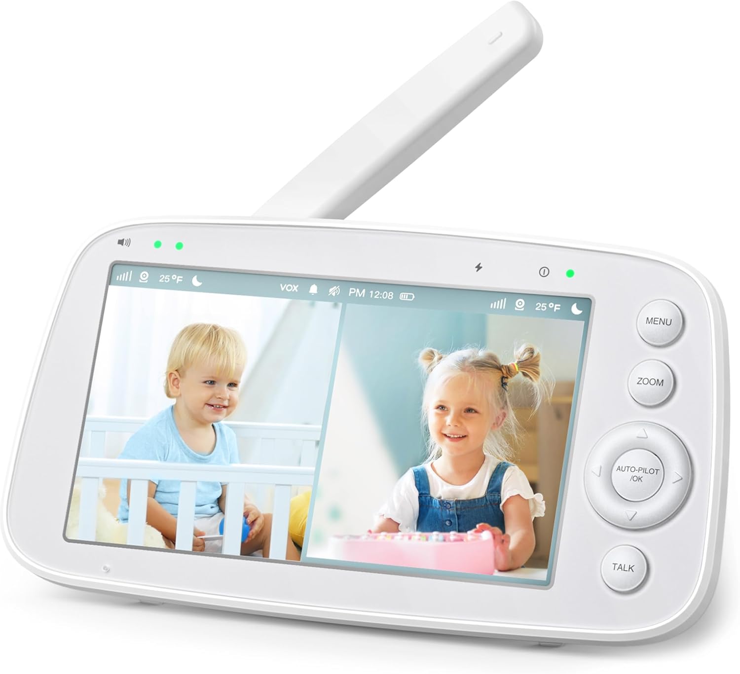 HiPP Video Baby Monitor Screen, 5” Parent Unit for VAVA, Single Split-Screen, Infrared Night Vision, 2X 4X Zoom, 900ft Long Range, 4500mAh Battery, 2-Way Audio Talk