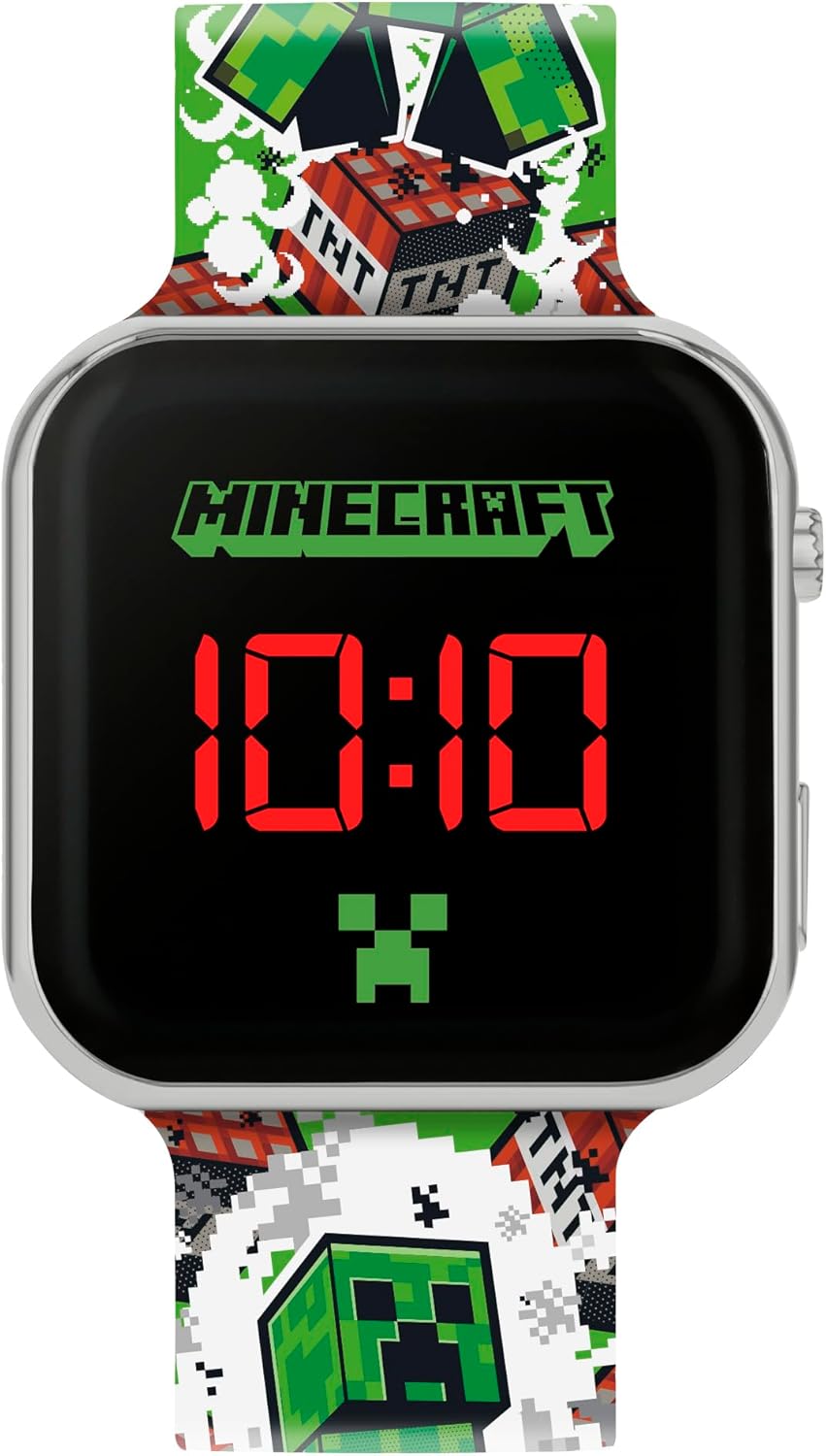 Accutime Minecraft Creeper LED Kids Watch MIN4181