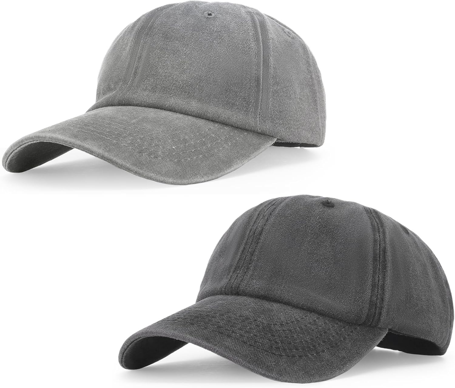 2 Pack Baseball Caps Mens Adjustable Washed Plain Baseball Cap, Vintage Cotton Base Caps for Men Women Golf Tennis Hats Sport Outdoor Sun Visor Caps