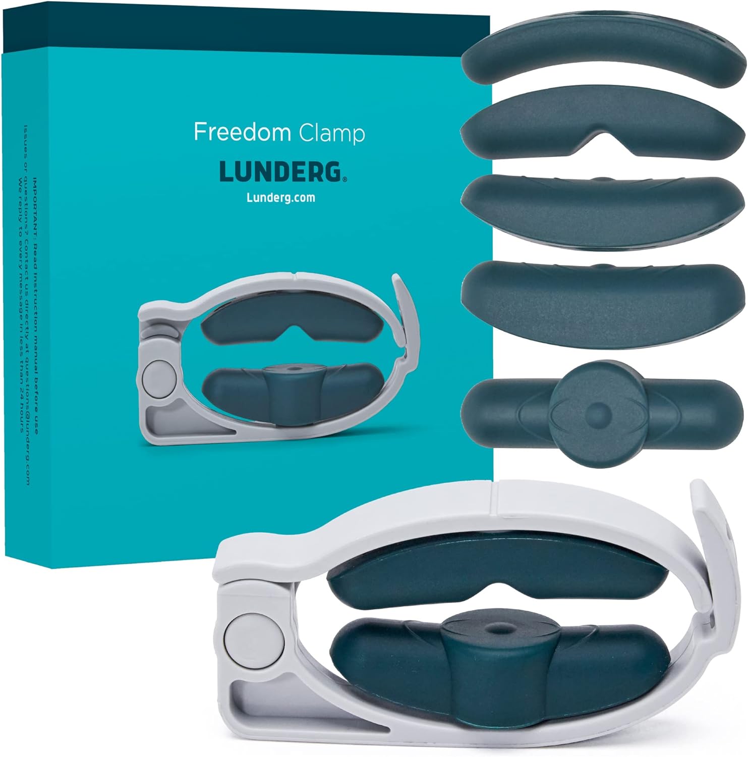 LUNDERG Freedom Clamp - The Most Advanced Incontinence Clamp for Men with Innovative Pro-Hinge for Top-Down Pressure & 5 Different Fittings for Superior Adjustability - Male Incontinence Products