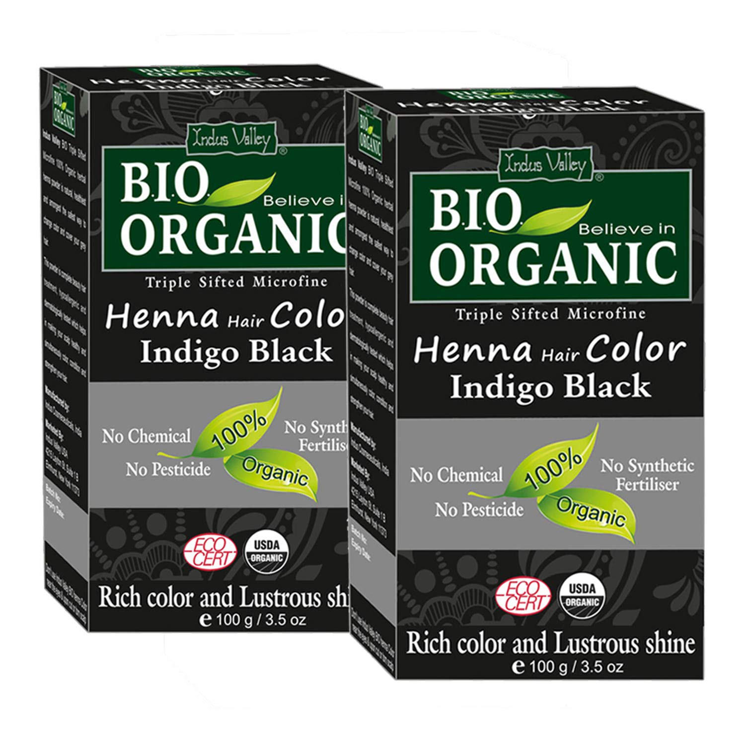 Indus Valley Bio Organic Natural Henna Hair Color For Grey Hairs -100gm | Natural Henna Hair Color, Plant-based Hair Dye | Conditioner, Ammonia Free, 100% Grey Coverage