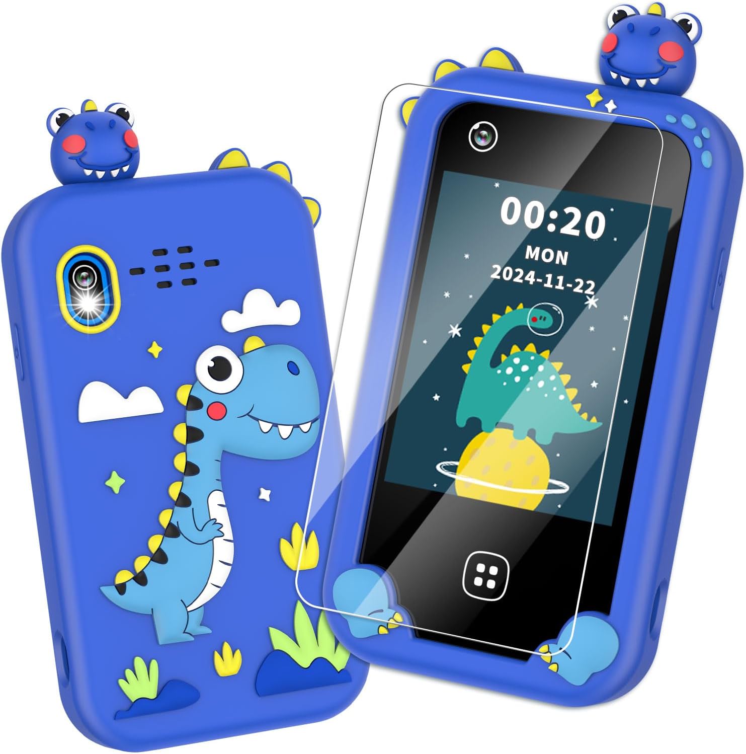 Kids Smart Phone for Boys Ages 3-8, Toy Cell Phone for Kids, Christmas Birthday Gifts for Boys, Toddler Learning Play Toy Phone with Touchscreen, Dual Camera, Game, Music, Storybook, 8GB SD Card(Blue)