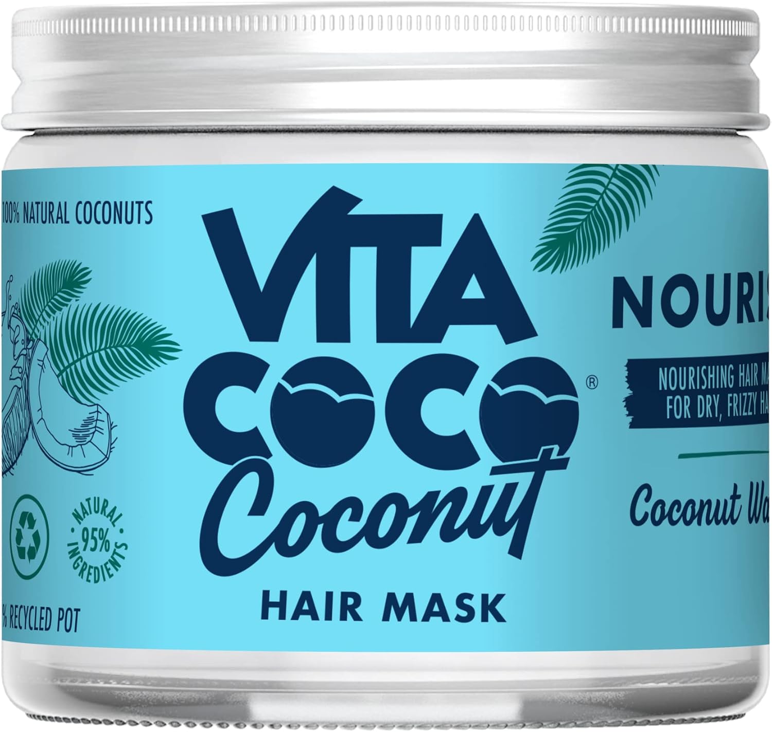 Vita Coco Nourishing Hair Mask for Dry and Frizzy Hair • Deep Hydration Coconut Hair Mask providing Smooth and Glossy Finish • Vegan Hairmask with 30 Percent Coconut Water (150ml)
